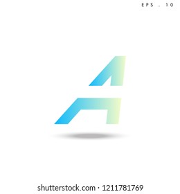 Creative unique elegant geometric, minimal fashion brand ,gradient  color, A  initial based letter icon logo.