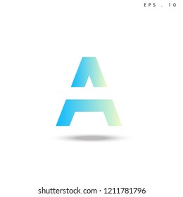 Creative unique elegant geometric, minimal fashion brand ,gradient  color, A  initial based letter icon logo.