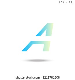 Creative unique elegant geometric, minimal fashion brand ,gradient  color, A  initial based letter icon logo.