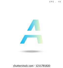 Creative unique elegant geometric, minimal fashion brand ,gradient  color, A  initial based letter icon logo.