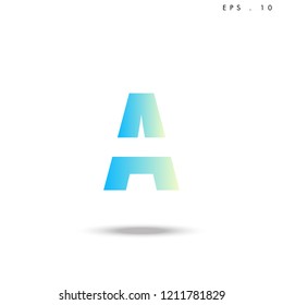 Creative unique elegant geometric, minimal fashion brand ,gradient  color, A  initial based letter icon logo.