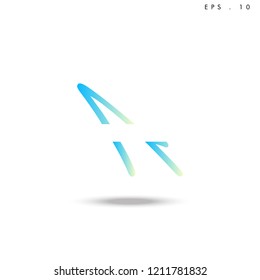 Creative unique elegant geometric, minimal fashion brand ,gradient  color, A  initial based letter icon logo.