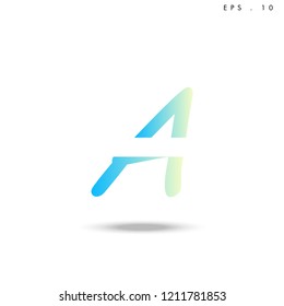 Creative unique elegant geometric, minimal fashion brand ,gradient  color, A  initial based letter icon logo.