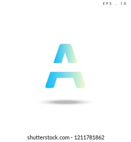 Creative unique elegant geometric, minimal fashion brand ,gradient  color, A  initial based letter icon logo.
