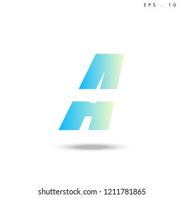 Creative unique elegant geometric, minimal fashion brand ,gradient  color, A  initial based letter icon logo.