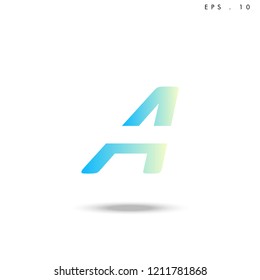 Creative unique elegant geometric, minimal fashion brand ,gradient  color, A  initial based letter icon logo.
