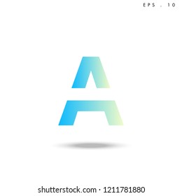 Creative unique elegant geometric, minimal fashion brand ,gradient  color, A  initial based letter icon logo.