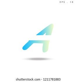 Creative unique elegant geometric, minimal fashion brand ,gradient  color, A  initial based letter icon logo.