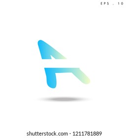 Creative unique elegant geometric, minimal fashion brand ,gradient  color, A  initial based letter icon logo.