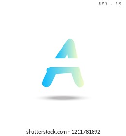 Creative unique elegant geometric, minimal fashion brand ,gradient  color, A  initial based letter icon logo.
