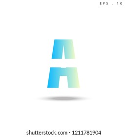 Creative unique elegant geometric, minimal fashion brand ,gradient  color, A  initial based letter icon logo.