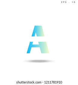 Creative unique elegant geometric, minimal fashion brand ,gradient  color, A  initial based letter icon logo.