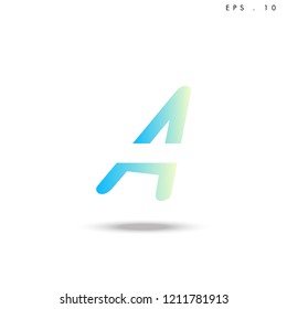 Creative unique elegant geometric, minimal fashion brand ,gradient  color, A  initial based letter icon logo.