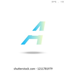 Creative unique elegant geometric, minimal fashion brand ,gradient  color, A  initial based letter icon logo.
