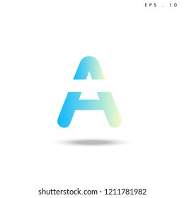 Creative unique elegant geometric, minimal fashion brand ,gradient  color, A  initial based letter icon logo.
