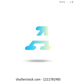 Creative unique elegant geometric, minimal fashion brand ,gradient  color, A  initial based letter icon logo.