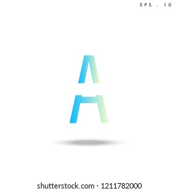 Creative unique elegant geometric, minimal fashion brand ,gradient  color, A  initial based letter icon logo.