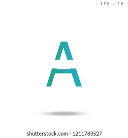 Creative unique elegant geometric, minimal fashion brand ,gradient  color, A  initial based letter icon logo.
