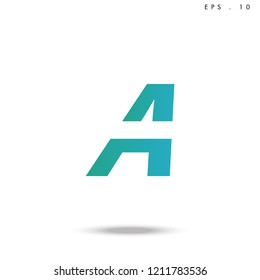 Creative unique elegant geometric, minimal fashion brand ,gradient  color, A  initial based letter icon logo.