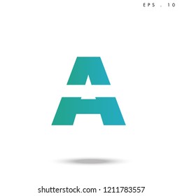 Creative unique elegant geometric, minimal fashion brand ,gradient  color, A  initial based letter icon logo.