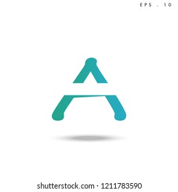 Creative unique elegant geometric, minimal fashion brand ,gradient  color, A  initial based letter icon logo.