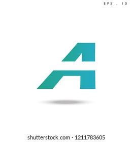 Creative unique elegant geometric, minimal fashion brand ,gradient  color, A  initial based letter icon logo.