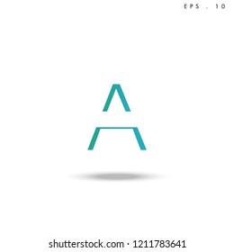 Creative unique elegant geometric, minimal fashion brand ,gradient  color, A  initial based letter icon logo.