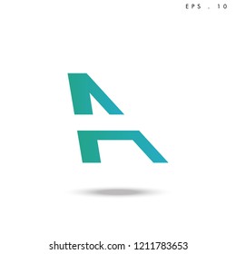Creative unique elegant geometric, minimal fashion brand ,gradient  color, A  initial based letter icon logo.
