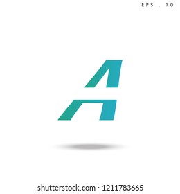 Creative unique elegant geometric, minimal fashion brand ,gradient  color, A  initial based letter icon logo.