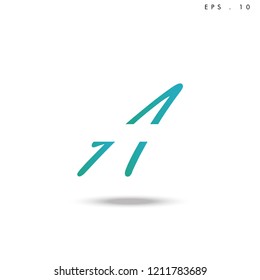 Creative unique elegant geometric, minimal fashion brand ,gradient  color, A  initial based letter icon logo.