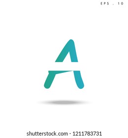 Creative unique elegant geometric, minimal fashion brand ,gradient  color, A  initial based letter icon logo.
