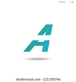 Creative unique elegant geometric, minimal fashion brand ,gradient  color, A  initial based letter icon logo.
