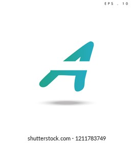 Creative unique elegant geometric, minimal fashion brand ,gradient  color, A  initial based letter icon logo.