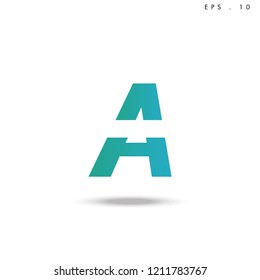 Creative unique elegant geometric, minimal fashion brand ,gradient  color, A  initial based letter icon logo.