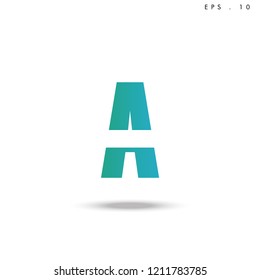 Creative unique elegant geometric, minimal fashion brand ,gradient  color, A  initial based letter icon logo.