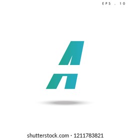 Creative unique elegant geometric, minimal fashion brand ,gradient  color, A  initial based letter icon logo.