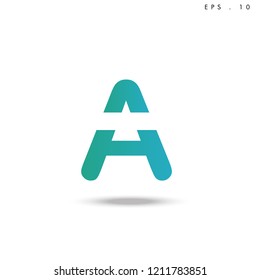 Creative unique elegant geometric, minimal fashion brand ,gradient  color, A  initial based letter icon logo.