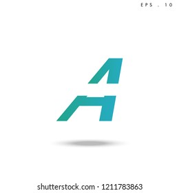 Creative unique elegant geometric, minimal fashion brand ,gradient  color, A  initial based letter icon logo.