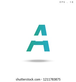 Creative unique elegant geometric, minimal fashion brand ,gradient  color, A  initial based letter icon logo.