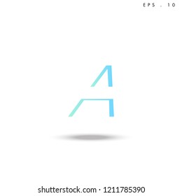 Creative unique elegant geometric, minimal fashion brand ,gradient  color, A  initial based letter icon logo.