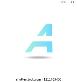 Creative unique elegant geometric, minimal fashion brand ,gradient  color, A  initial based letter icon logo.