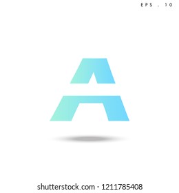 Creative unique elegant geometric, minimal fashion brand ,gradient  color, A  initial based letter icon logo.