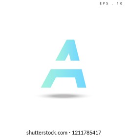 Creative unique elegant geometric, minimal fashion brand ,gradient  color, A  initial based letter icon logo.