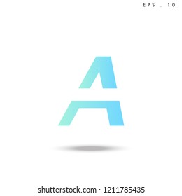 Creative unique elegant geometric, minimal fashion brand ,gradient  color, A  initial based letter icon logo.