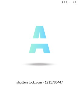 Creative unique elegant geometric, minimal fashion brand ,gradient  color, A  initial based letter icon logo.