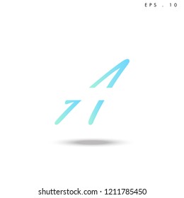 Creative unique elegant geometric, minimal fashion brand ,gradient  color, A  initial based letter icon logo.