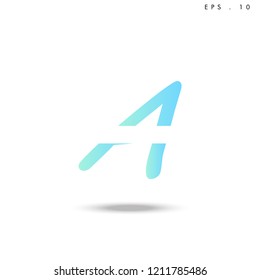Creative unique elegant geometric, minimal fashion brand ,gradient  color, A  initial based letter icon logo.