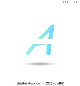 Creative unique elegant geometric, minimal fashion brand ,gradient  color, A  initial based letter icon logo.