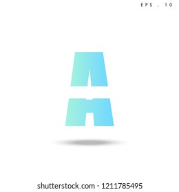Creative unique elegant geometric, minimal fashion brand ,gradient  color, A  initial based letter icon logo.