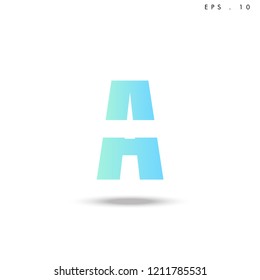 Creative unique elegant geometric, minimal fashion brand ,gradient  color, A  initial based letter icon logo.